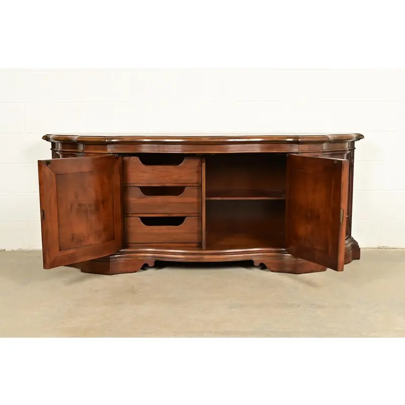 Karges French Regency Louis XVI Burled Walnut Sideboard or Bar Cabinet - Image 5
