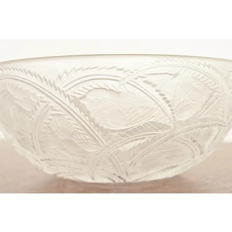 Lalique "Pinsons" Art Deco Frosted Crystal Glass Bowl, Circa 1930s - Image 6