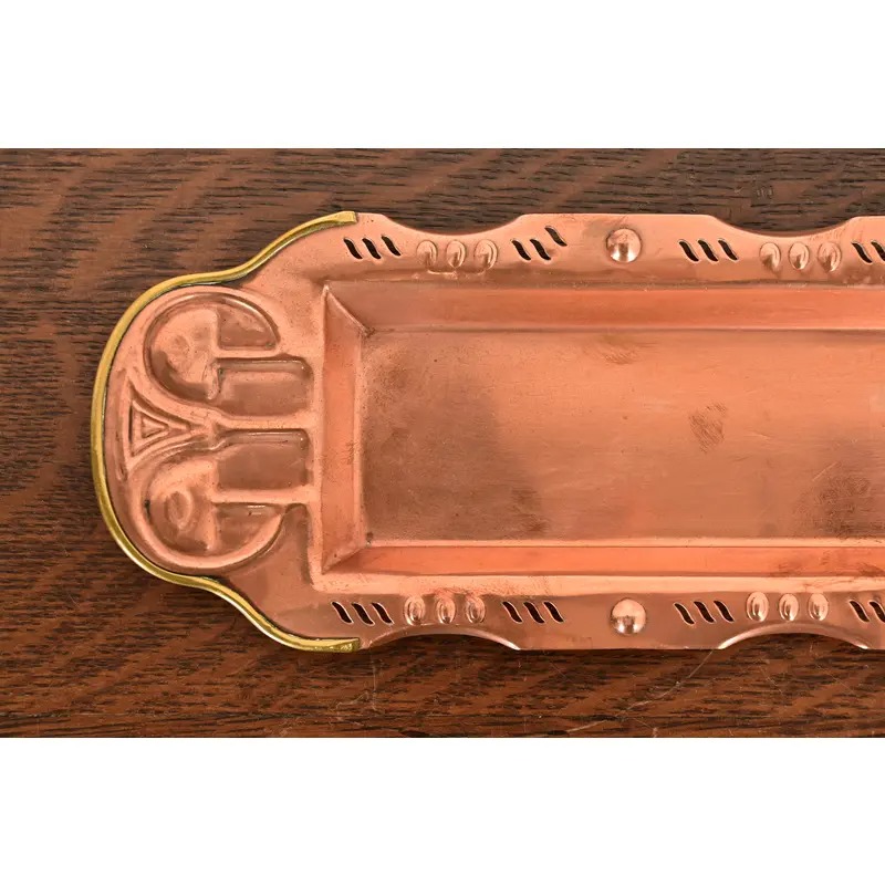 Liberty & Co. Style English Arts & Crafts Copper and Brass Tray - Image 6