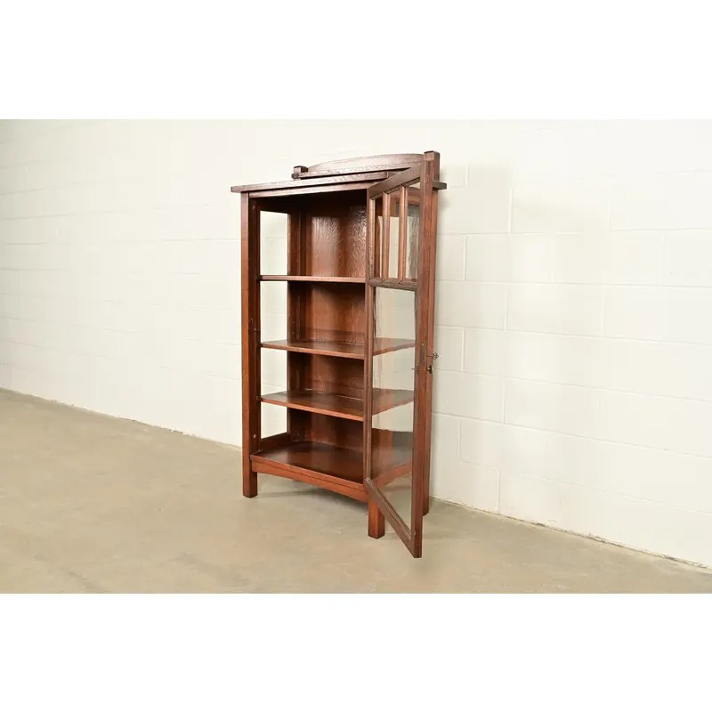 Limbert Antique Mission Oak Arts & Crafts Bookcase or China Cabinet, Circa 1910 - Image 6