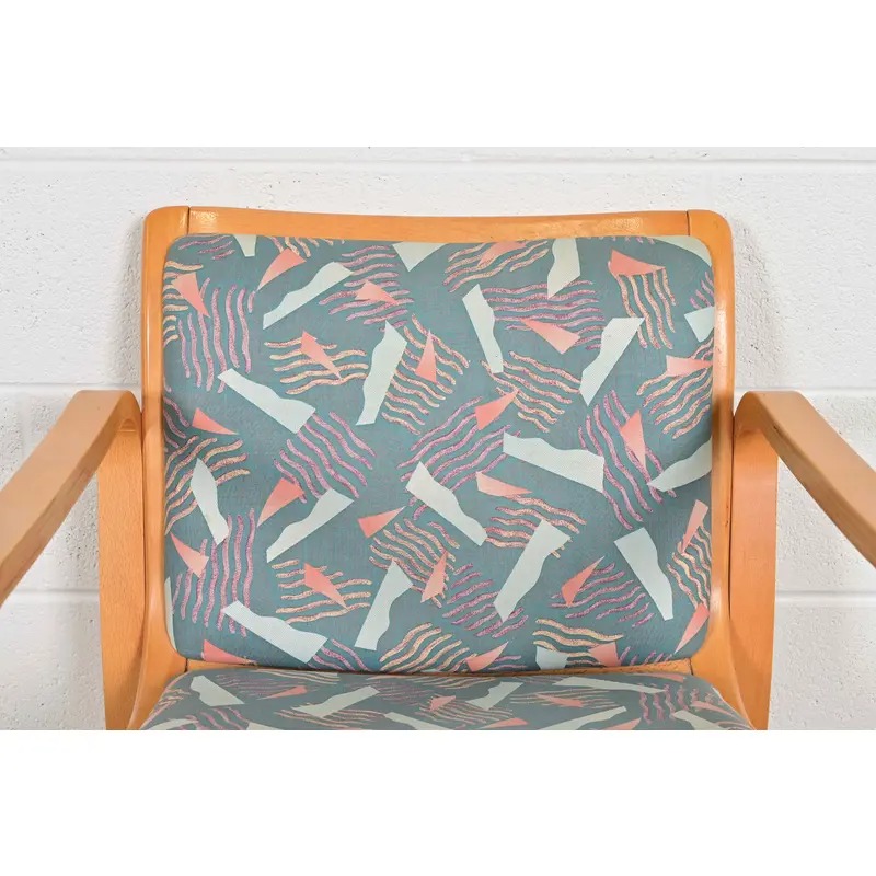 Loewenstein Modern Bent Beechwood Sled Leg Lounge Chairs, Pair - Image 6