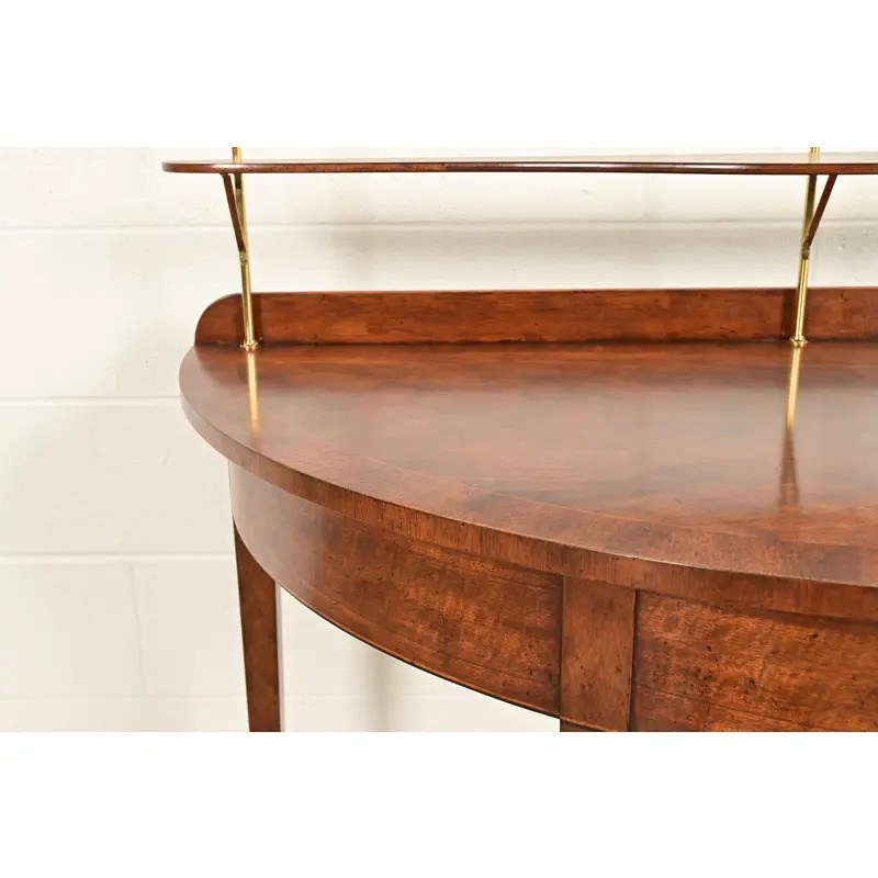 Baker Furniture Federal Banded Mahogany Demilune Console Table or Entry Table - Image 7