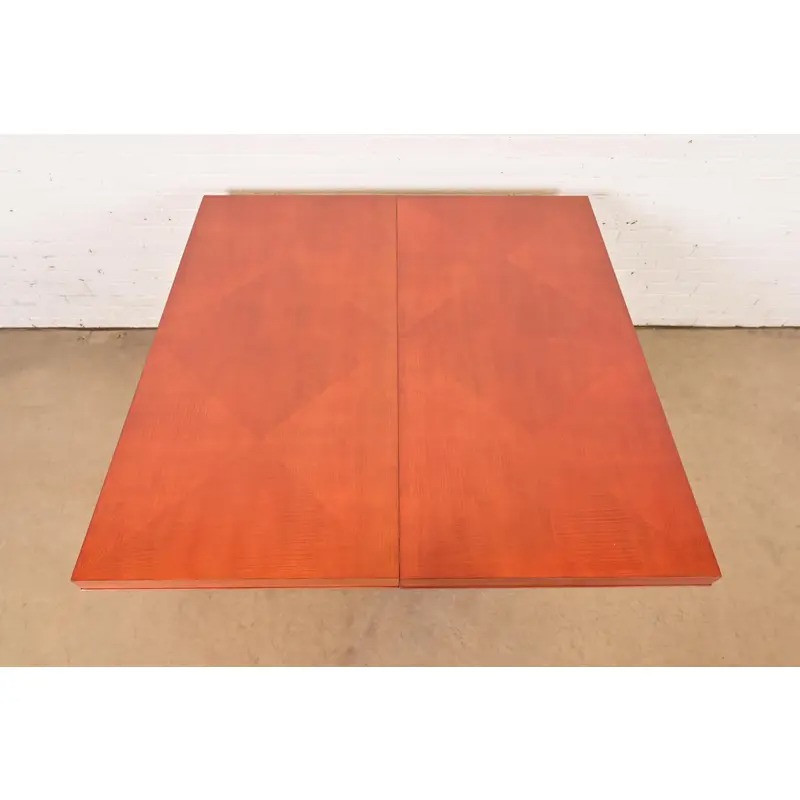 Baker Furniture Modern Art Deco Parquet Top Extension Dining Table, Newly Refinished - Image 7