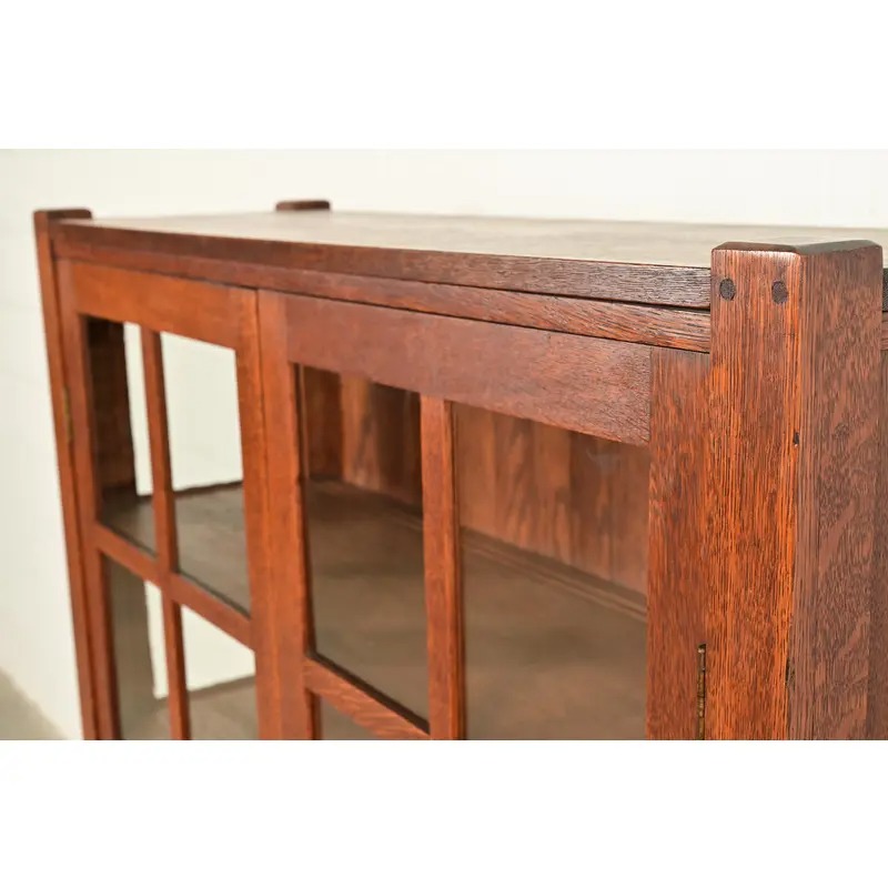 Charles Stickley Antique Mission Oak Arts & Crafts Bookcase Cabinet, Circa 1910 - Image 7