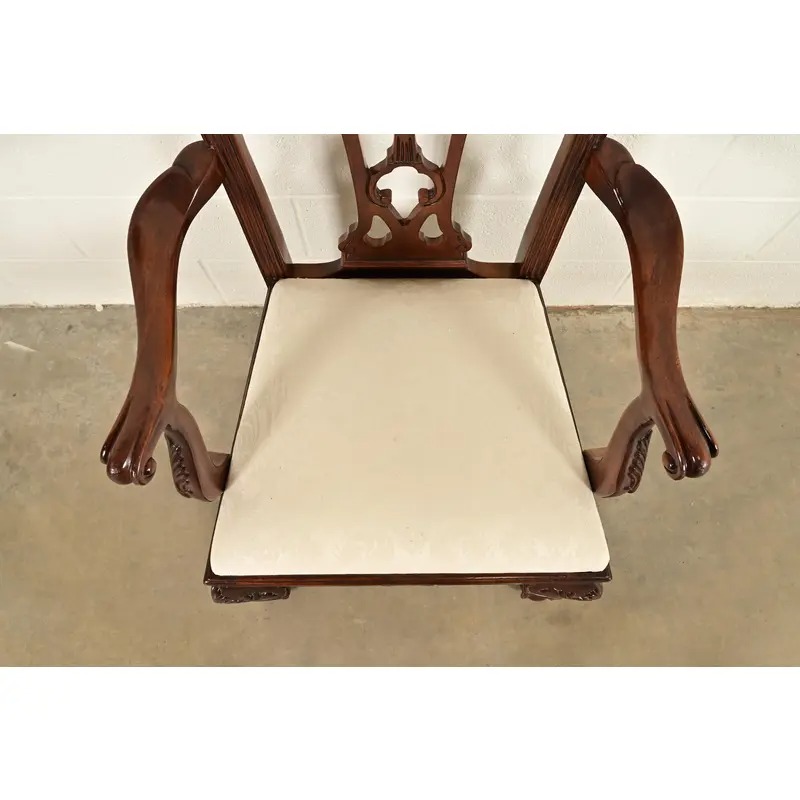 Drexel Heritage Chippendale Carved Mahogany Armchairs, Pair - Image 7