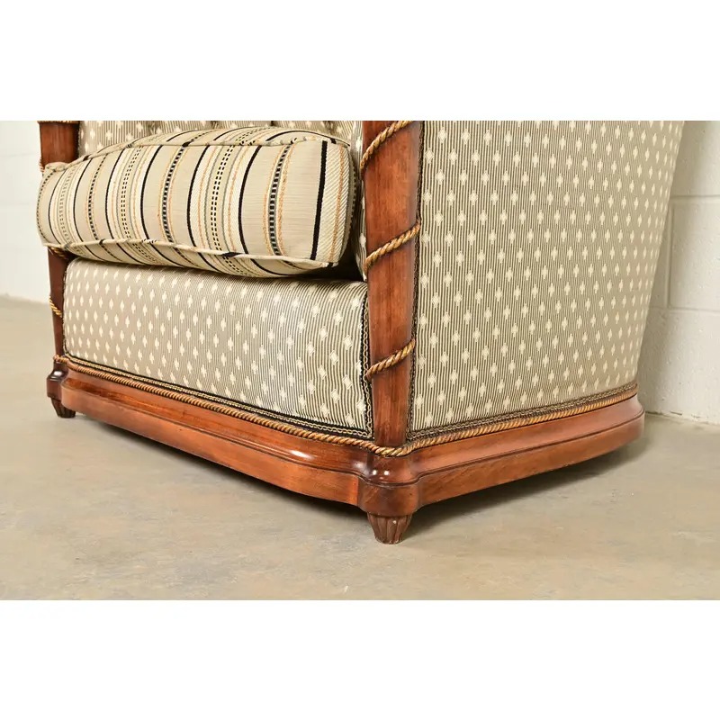 Grosfeld House French Regency Louis XVI Carved Walnut Bergere Armchairs, Pair - Image 7
