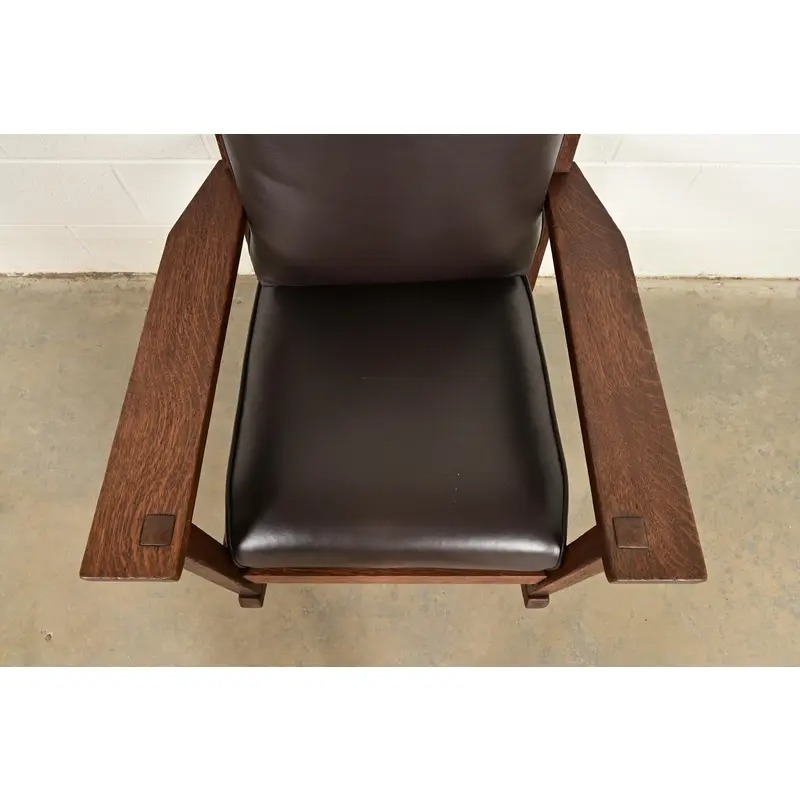 Gustav Stickley Antique Mission Oak Arts & Crafts Rocking Chair, Circa 1910 - Image 7