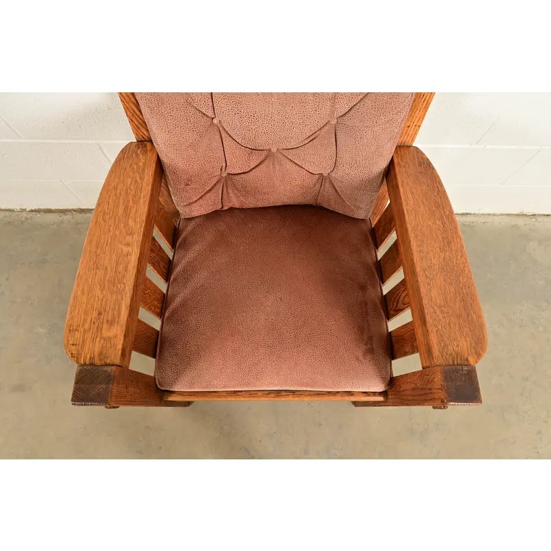 Harden Furniture Antique Mission Oak Arts & Crafts Lounge Chair, Circa 1910 - Image 7
