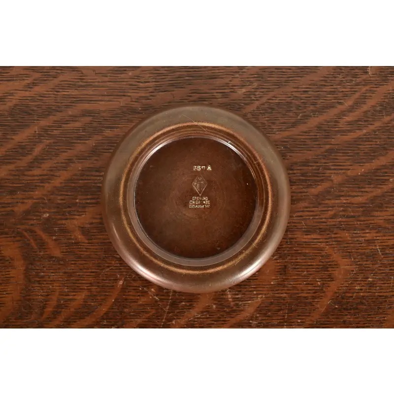 Heintz Arts & Crafts Sterling Silver on Bronze Ashtray or Catchall - Image 7