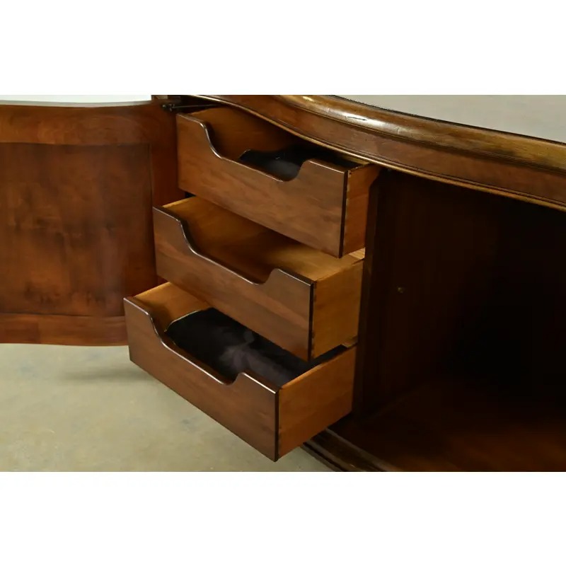 Karges French Regency Louis XVI Burled Walnut Sideboard or Bar Cabinet - Image 6