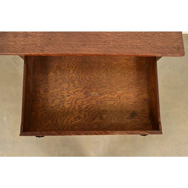 Lifetime Furniture Antique Mission Oak Arts & Crafts Desk or Library Table, Circa 1910 - Image 7