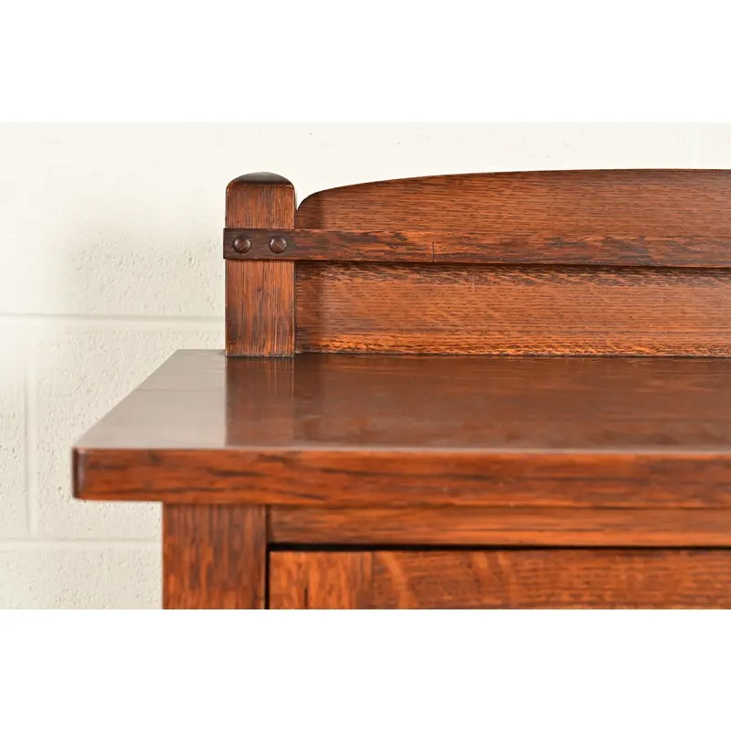 Limbert Antique Mission Oak Arts & Crafts Bookcase or China Cabinet, Circa 1910 - Image 7