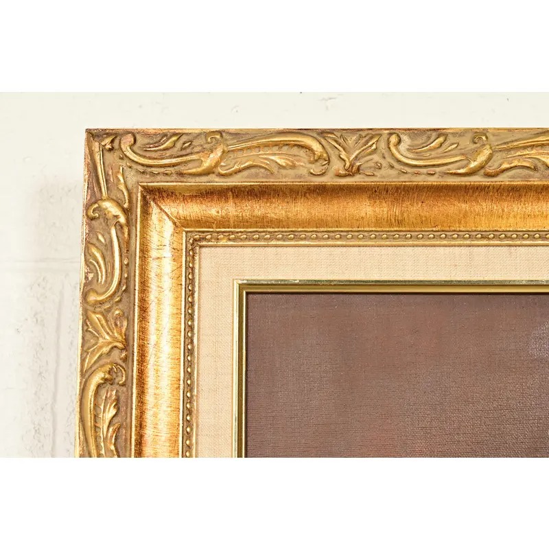 Original Artist Signed Garnelli Still Life Oil Painting on Canvas "Summer Eve Harvest" in Carved Giltwood Frame - Image 7