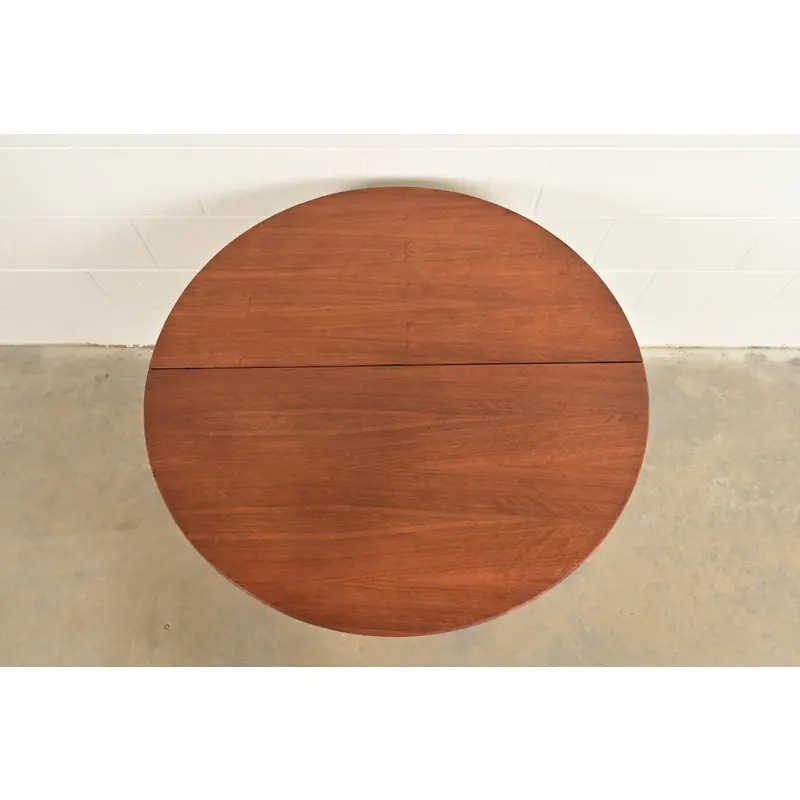 Baker Furniture Style Antique Federal Flame Mahogany Flip Top Demilune Console Game Table, Circa 1920s - Image 8