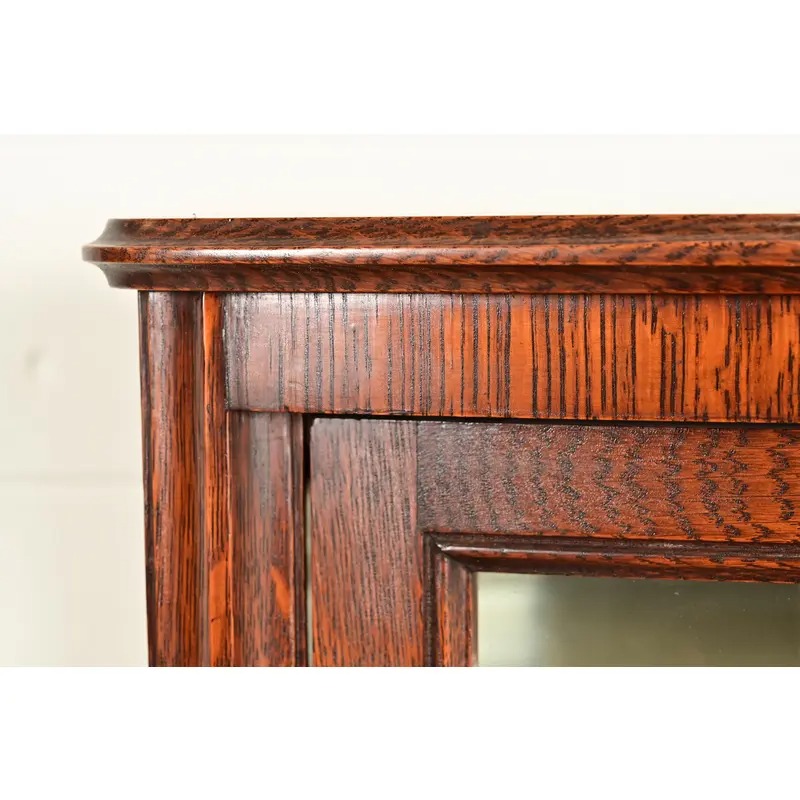 Berkey & Gay Antique Victorian Carved Oak Bookcase or Display Cabinet, Circa 1890s - Image 8