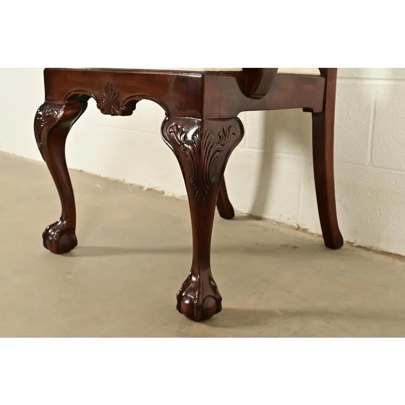 Drexel Heritage Chippendale Carved Mahogany Armchairs, Pair - Image 8