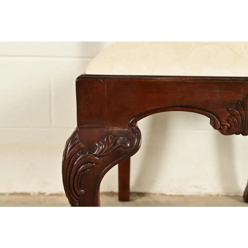 Drexel Heritage Chippendale Carved Mahogany Dining Chairs, Set of Four - Image 8