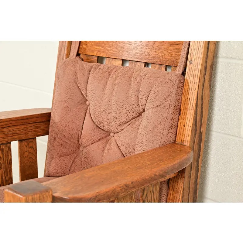 Harden Furniture Antique Mission Oak Arts & Crafts Lounge Chair, Circa 1910 - Image 8