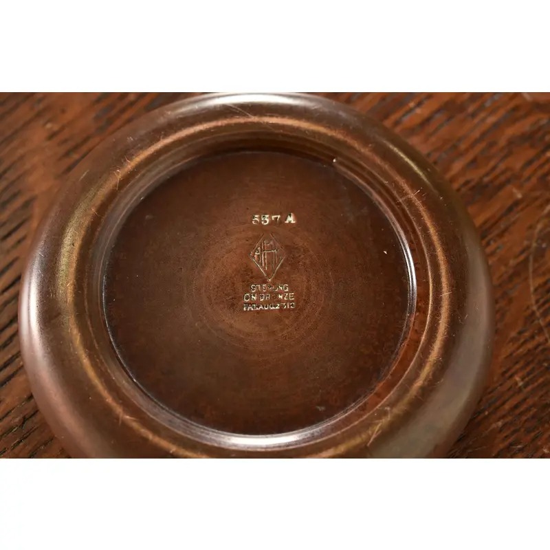 Heintz Arts & Crafts Sterling Silver on Bronze Ashtray or Catchall - Image 8