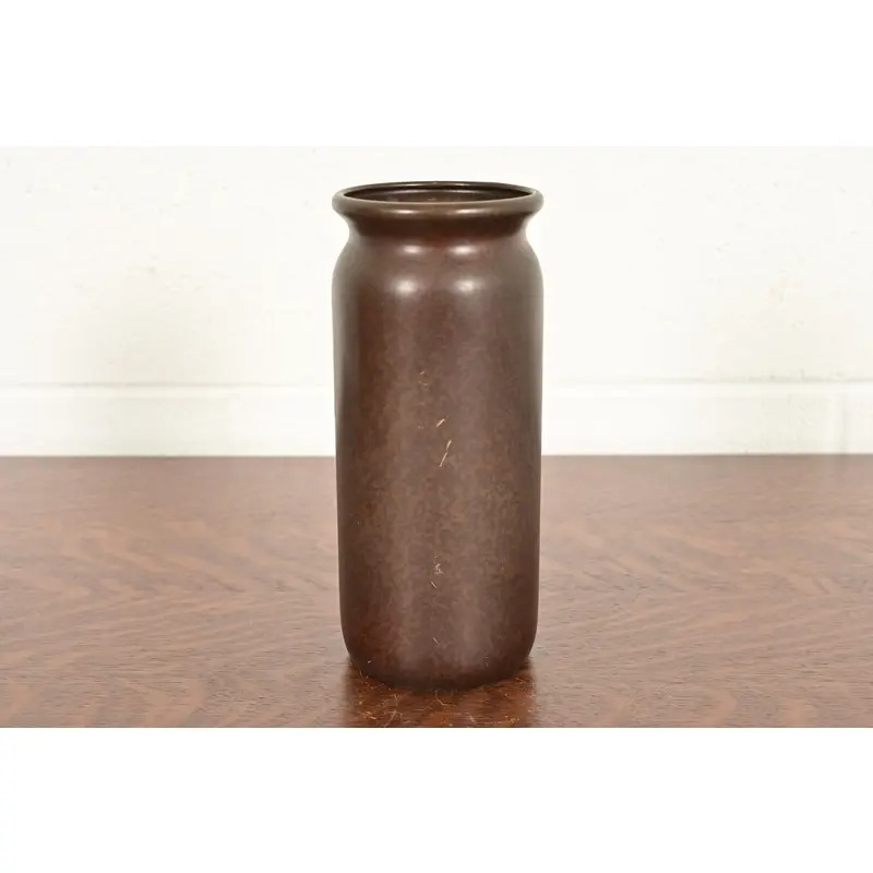 Heintz Arts & Crafts Sterling Silver on Bronze Vase With Floral Decoration - Image 8