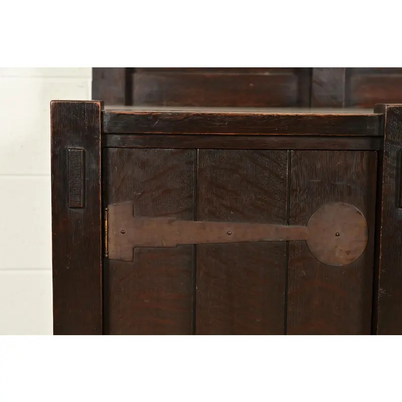 Imperial Furniture Grand Rapids Mission Oak Arts & Crafts Strap Hinge Eight-Leg Sideboard, Circa 1900 - Image 8