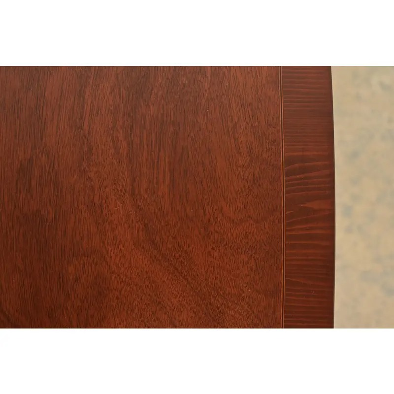 Kittinger Georgian Banded Mahogany Double Pedestal Dining Table, Newly Refinished - Image 8