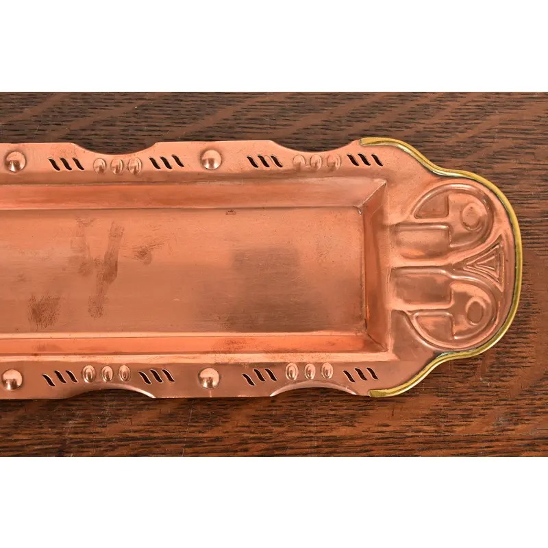 Liberty & Co. Style English Arts & Crafts Copper and Brass Tray - Image 8