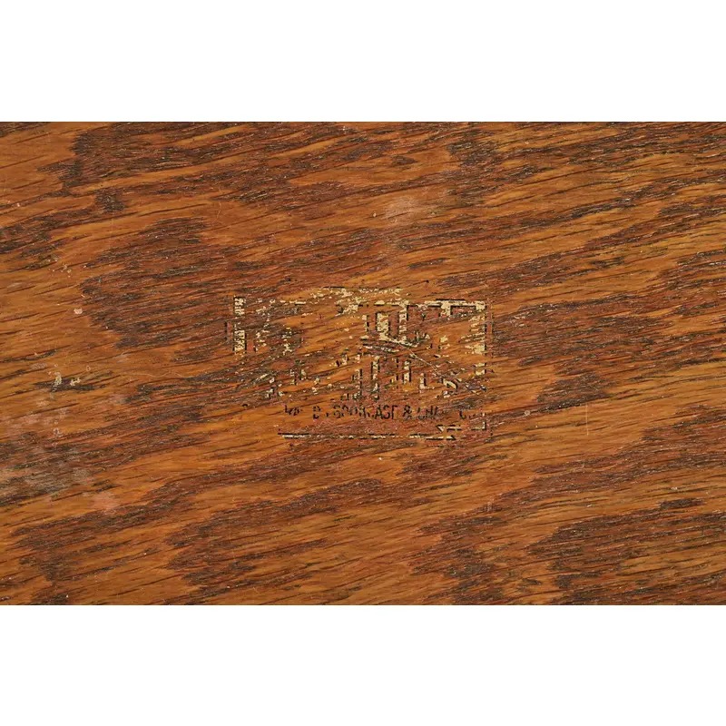 Lifetime Furniture Antique Mission Oak Arts & Crafts Desk or Library Table, Circa 1910 - Image 8