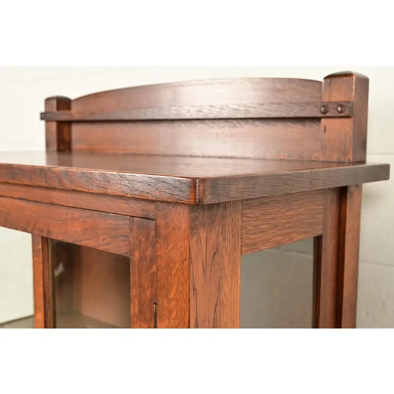 Limbert Antique Mission Oak Arts & Crafts Bookcase or China Cabinet, Circa 1910 - Image 8