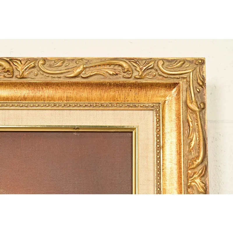 Original Artist Signed Garnelli Still Life Oil Painting on Canvas "Summer Eve Harvest" in Carved Giltwood Frame - Image 8