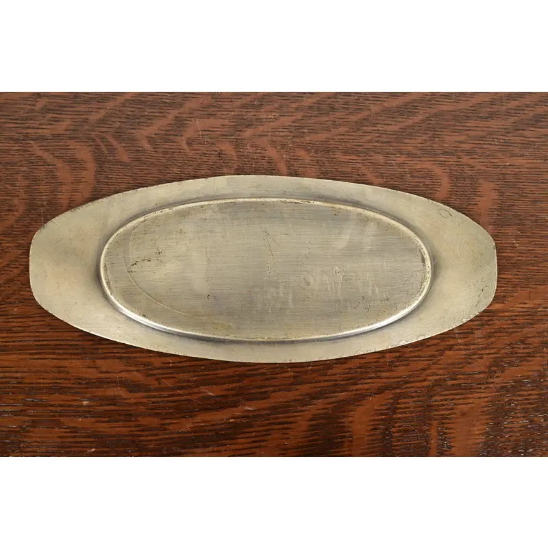 Roycroft Arts & Crafts Silver Finished Hammered Copper Tray, Circa 1920s - Image 8