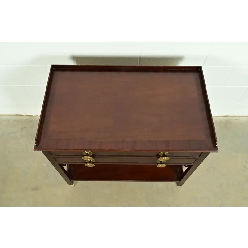Baker Furniture Historic Charleston Chippendale Carved Mahogany Rolling Buffet Server or Bar Cart - Image 9