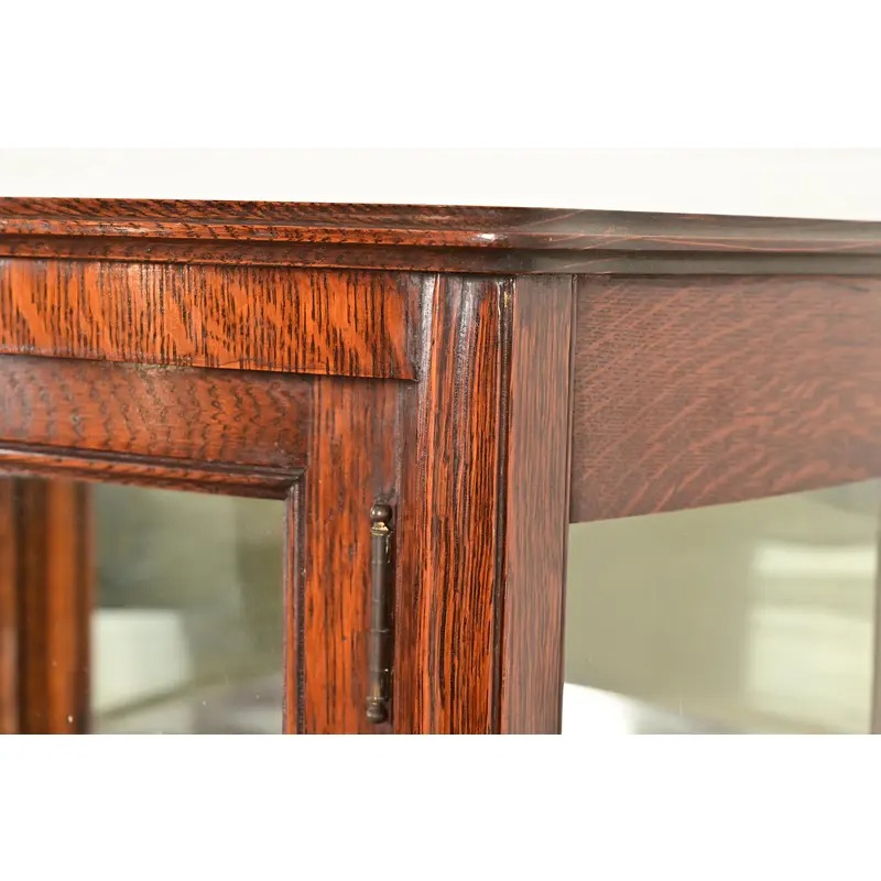 Berkey & Gay Antique Victorian Carved Oak Bookcase or Display Cabinet, Circa 1890s - Image 9