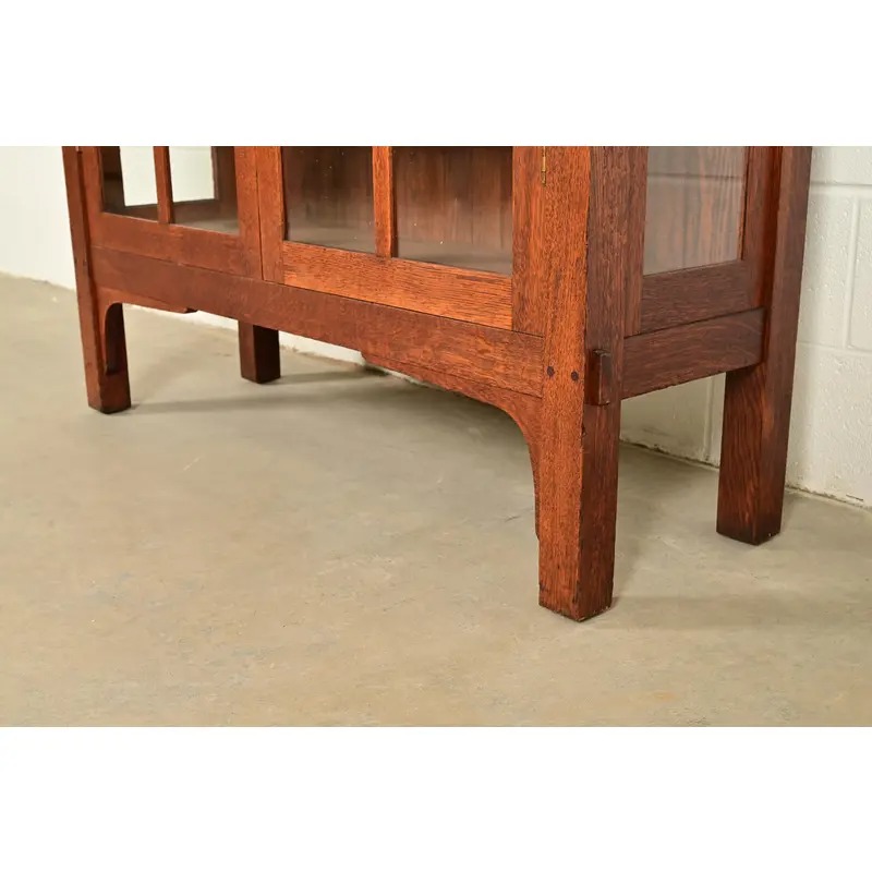 Charles Stickley Antique Mission Oak Arts & Crafts Bookcase Cabinet, Circa 1910 - Image 9