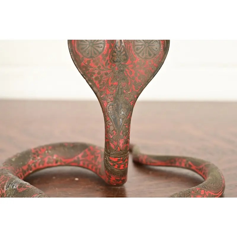 Enameled Bronze Cobra Snake Candlestick - Image 9