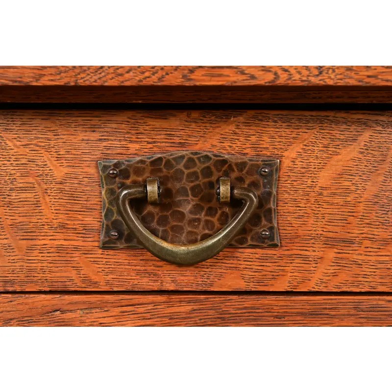 Gustav Stickley Antique Mission Oak Arts & Crafts Dresser With Mirror, Circa 1910 - Image 9