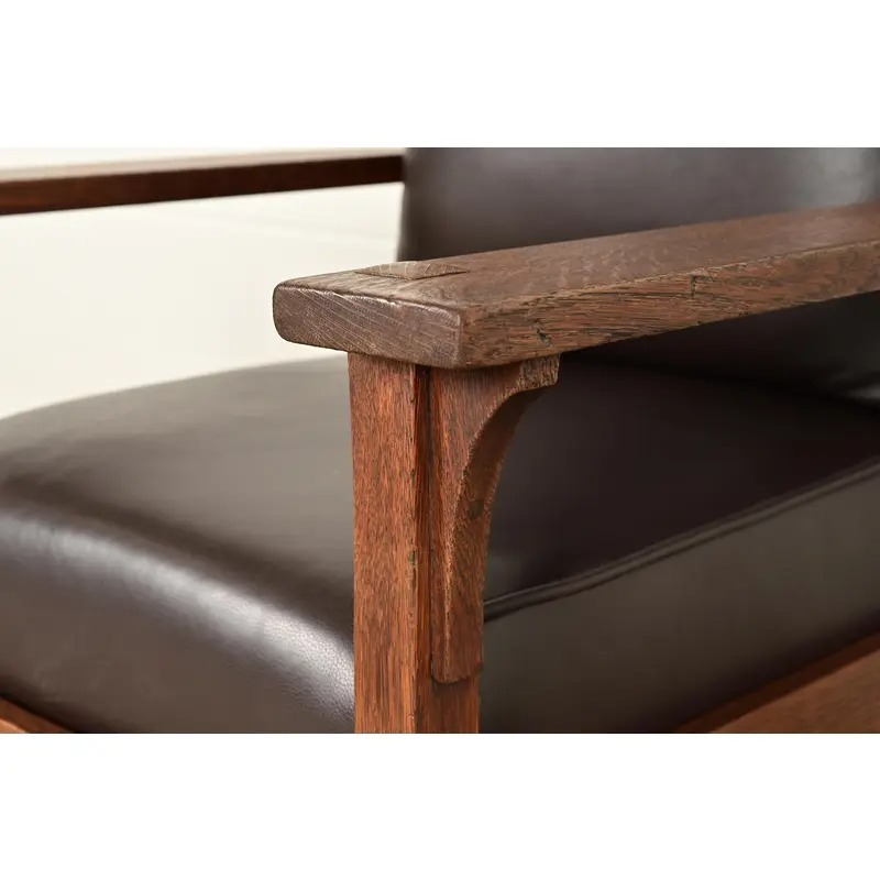 Gustav Stickley Antique Mission Oak Arts & Crafts Rocking Chair, Circa 1910 - Image 9