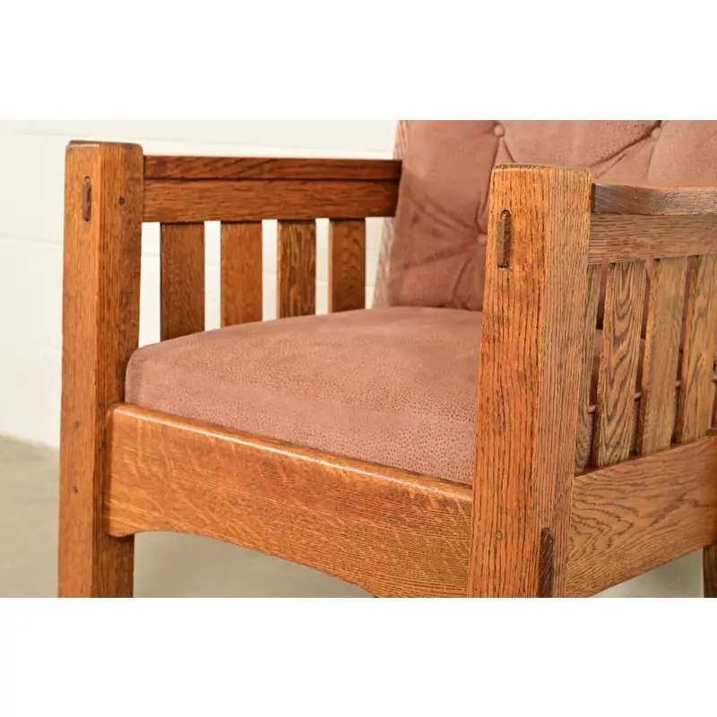 Harden Furniture Antique Mission Oak Arts & Crafts Lounge Chair, Circa 1910 - Image 9
