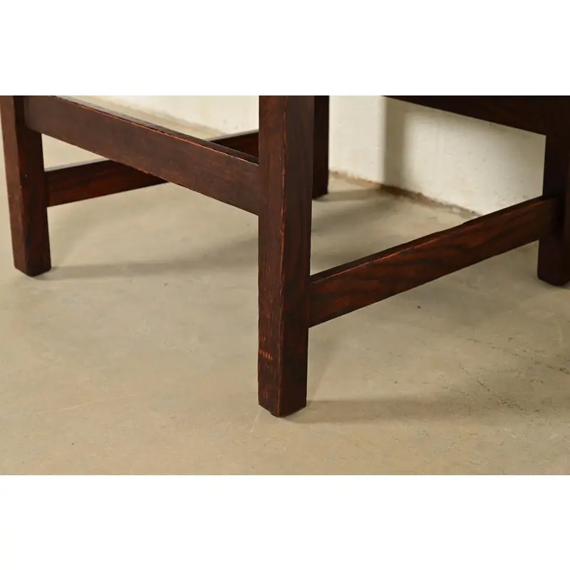 L. & J. G. Stickley Antique Mission Oak Arts & Crafts Side Chairs or Dining Chairs, Pair - Image 9