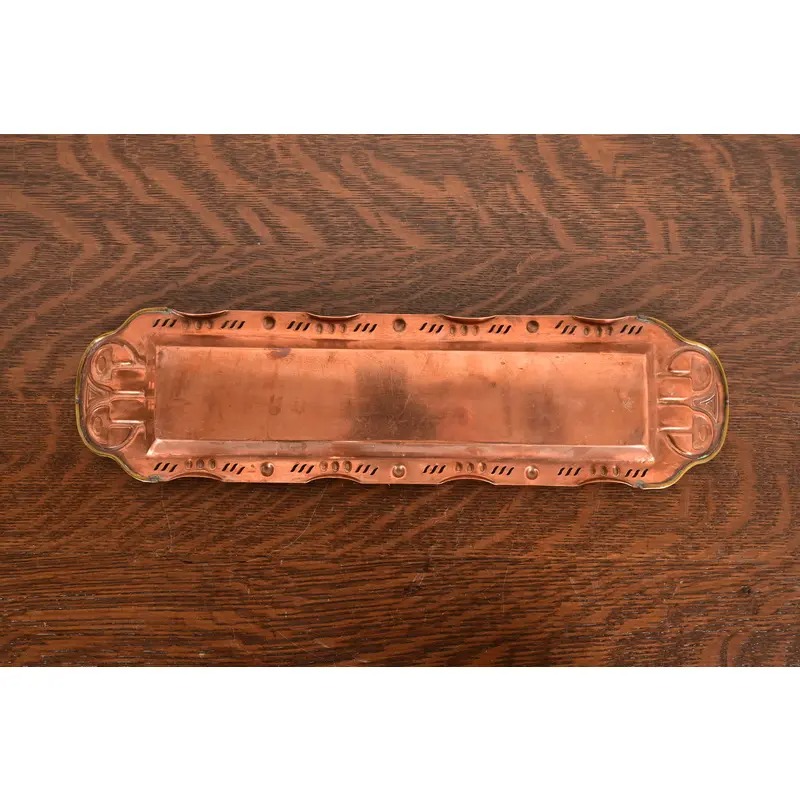 Liberty & Co. Style English Arts & Crafts Copper and Brass Tray - Image 9