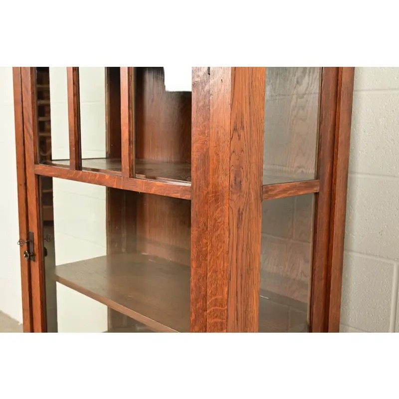 Limbert Antique Mission Oak Arts & Crafts Bookcase or China Cabinet, Circa 1910 - Image 9