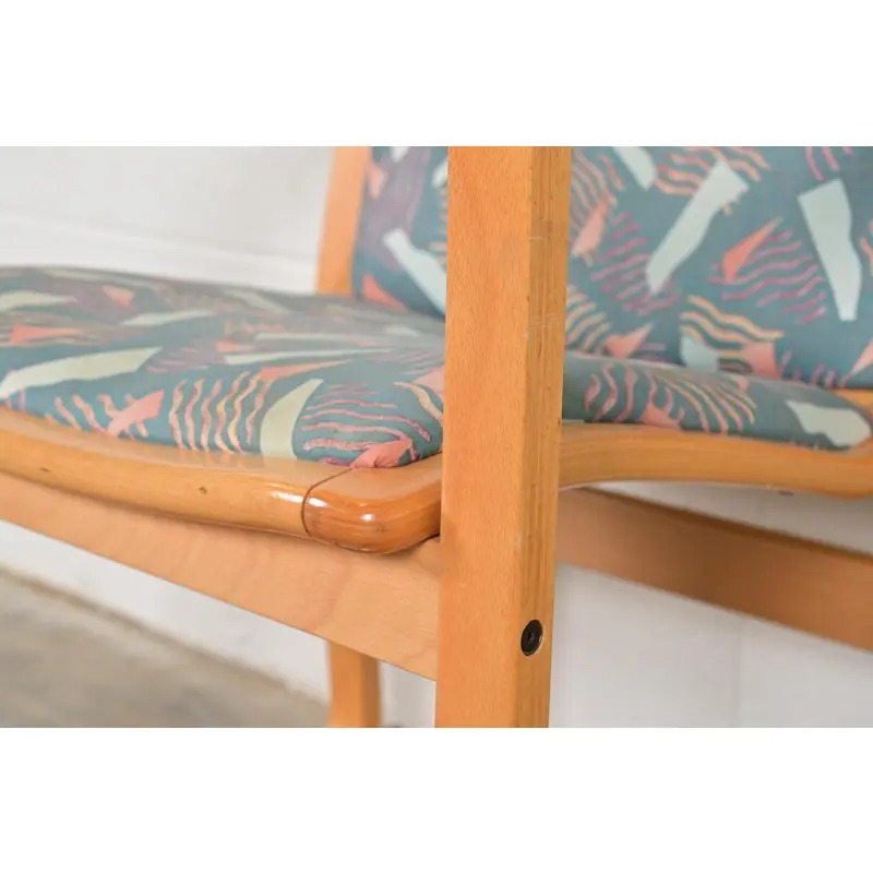 Loewenstein Modern Bent Beechwood Sled Leg Lounge Chairs, Pair - Image 9