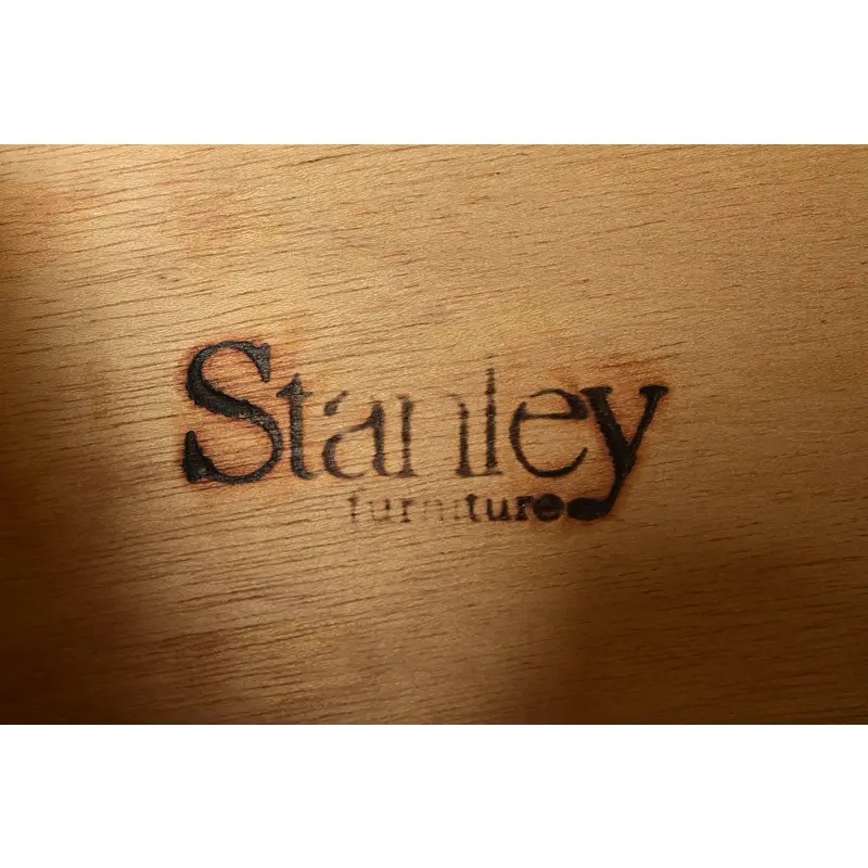 Mid-Century Hollywood Regency Campaign Carved Walnut Faux Bamboo Nightstand by Stanley, Circa 1960s - Image 9