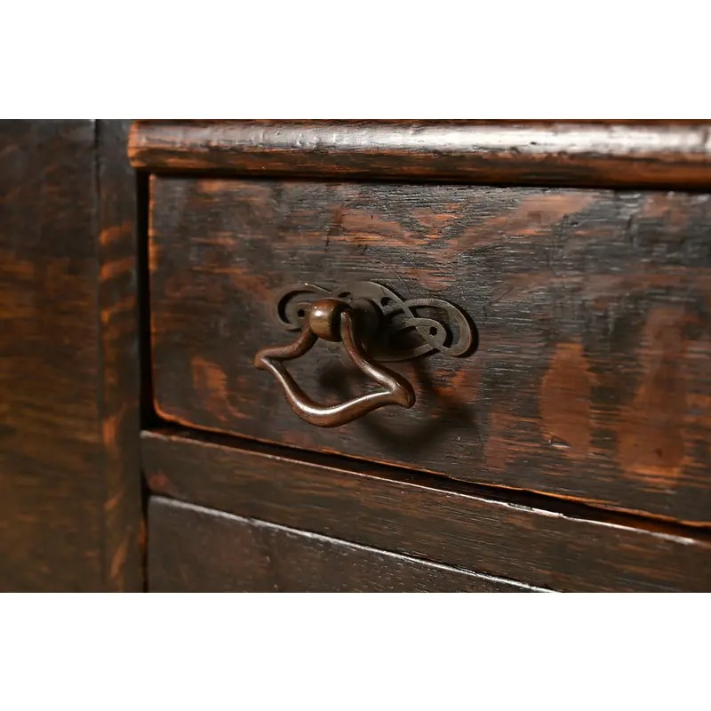Stickley Brothers Style Antique Mission Oak Arts & Crafts Desk or Library Table, Circa 1910 - Image 9