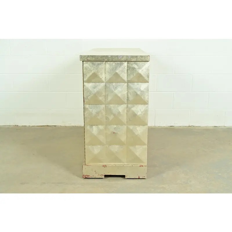 Barbara Barry for Baker Furniture Diamond Silver Leaf Cabinet or Credenza - Image 10
