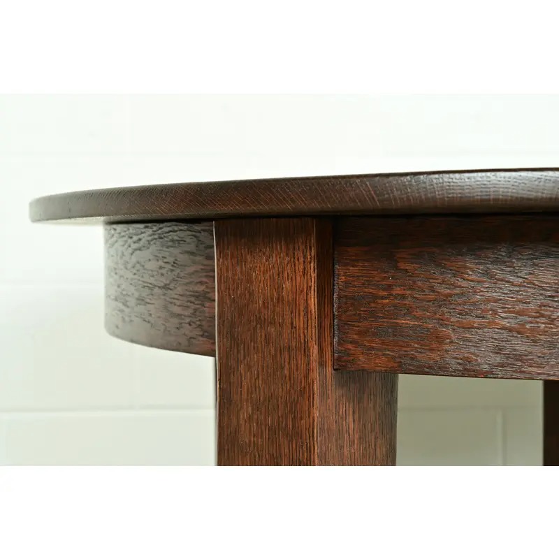 Early Gustav Stickley Antique Mission Oak Arts & Crafts Extension Dining Table, Newly Refinished - Image 10