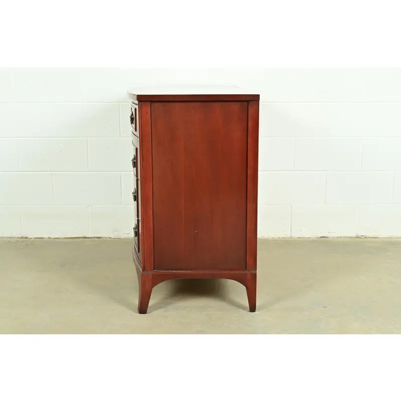 Federal Inlaid Mahogany Bow Front Dresser Chest by National Furniture, Circa 1960s - Image 10