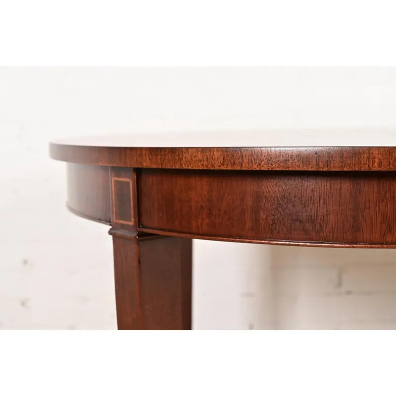 Kindel Furniture Federal Banded Mahogany Extension Dining Table, Newly Refinished - Image 10