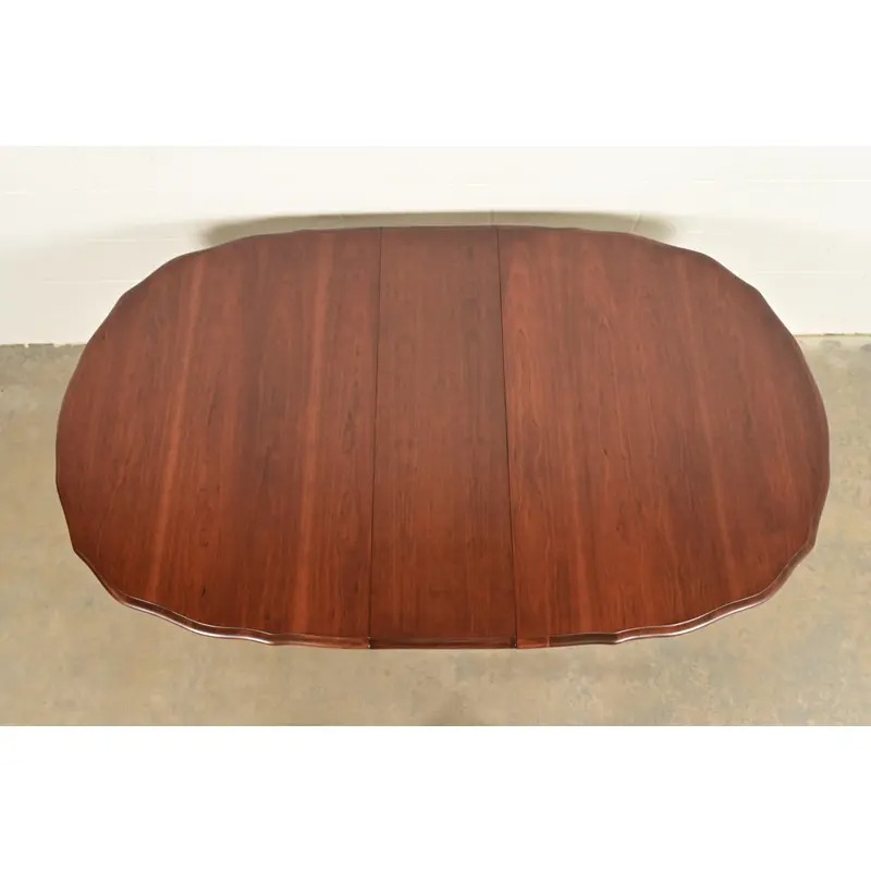 Kindel Furniture French Provincial Louis XV Carved Cherry Wood Extension Dining Table, Newly Refinished - Image 10