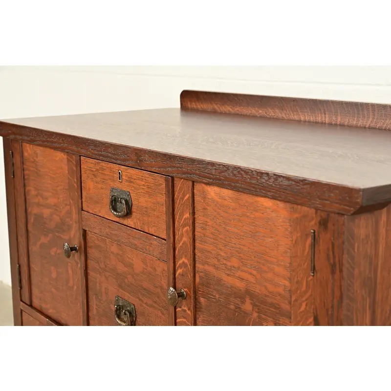 Lifetime Furniture Antique Mission Oak Arts & Crafts Sideboard, Newly Refinished - Image 10